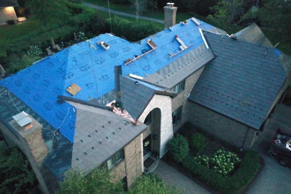 Aerial view of Da Vinci Roofscpaes project under construction 