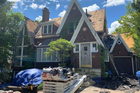 view of unfinished St. Charles product from front of the house 